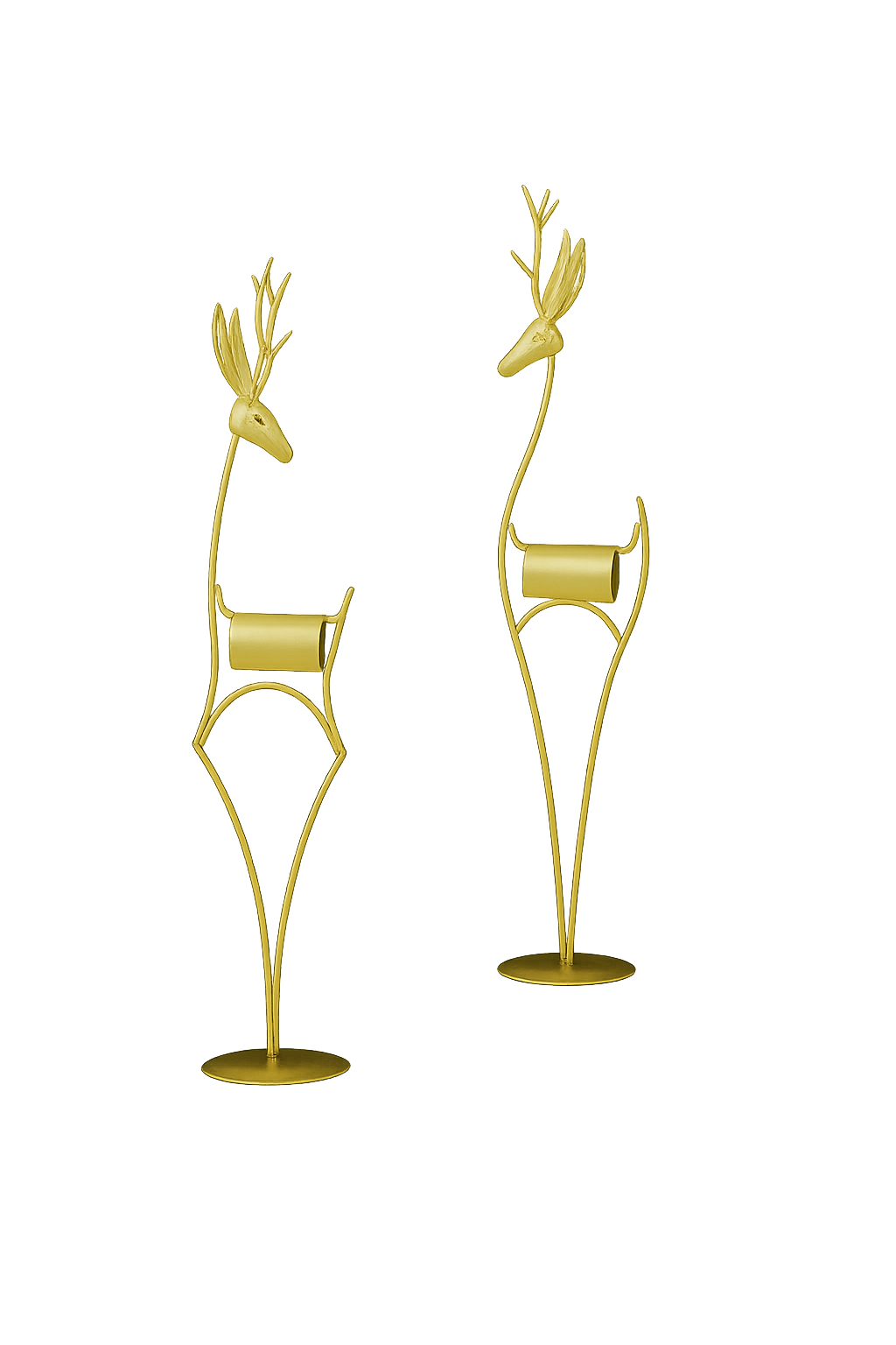 Golden Deer Sculpture - a set of two pieces