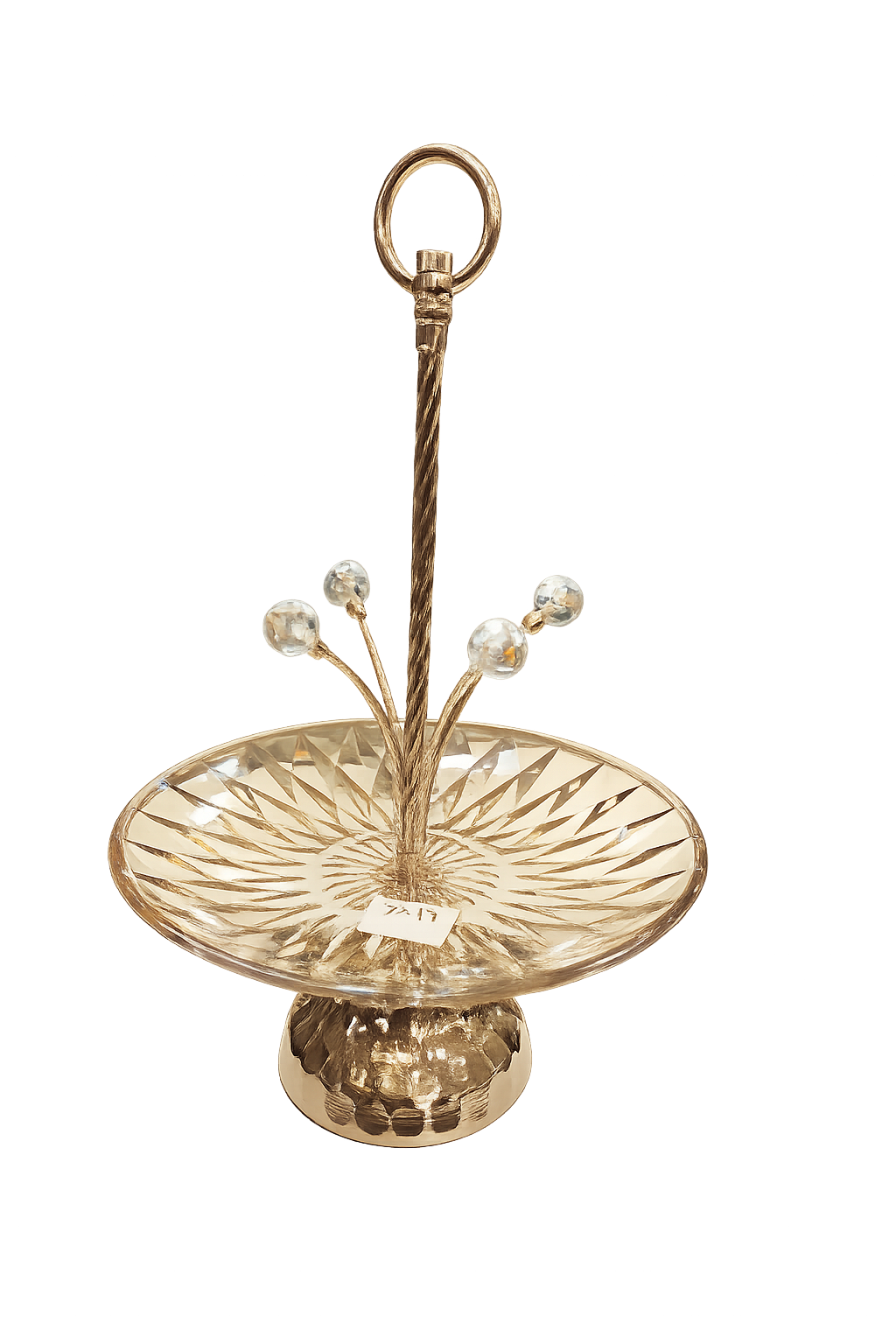 Crystal & Metal Serving Stand – Elegant Decorative Centerpiece