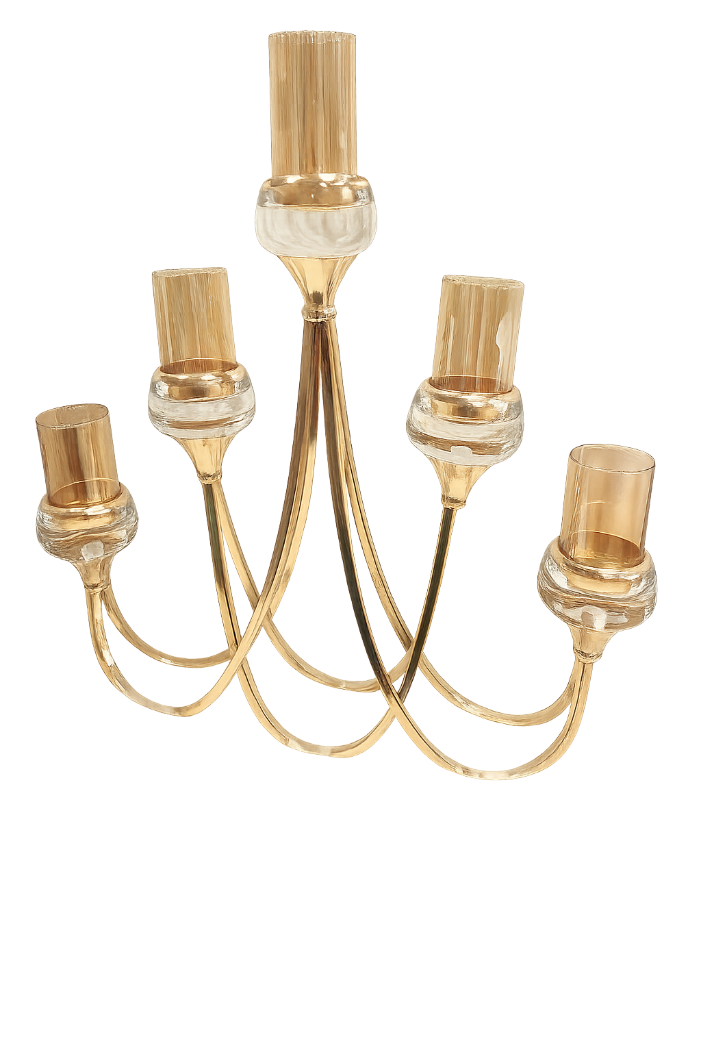 Golden Grace 5-Arm Candle Holder