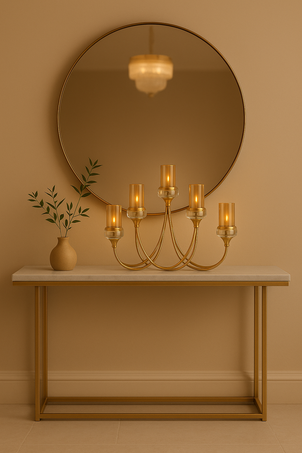 Golden Grace 5-Arm Candle Holder
