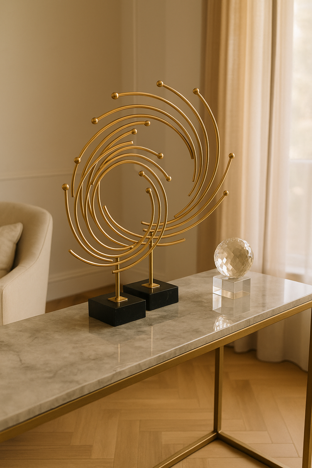 Golden Orbit Sculpture