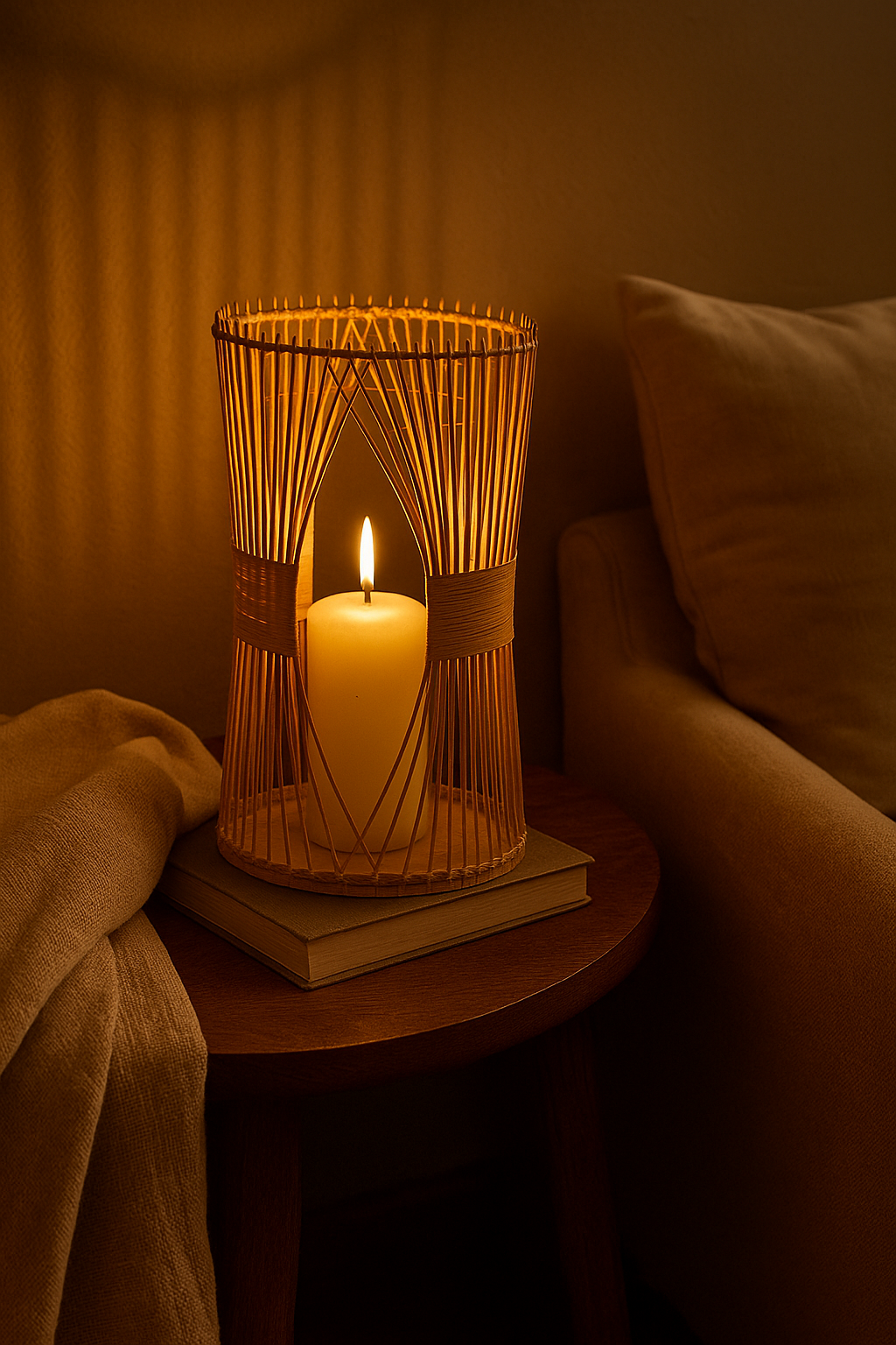Natural Weave Candle Holder