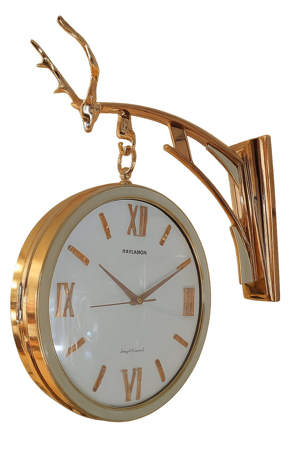 Golden Antler Wall Clock