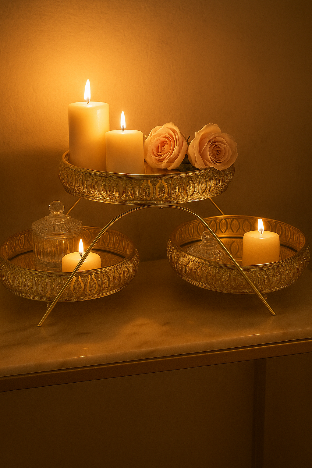 Golden Mirage 3-Tier Tray