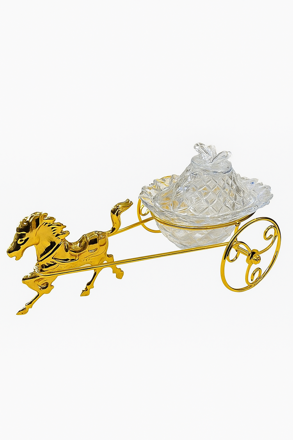 Golden Chariot Crystal Bowl