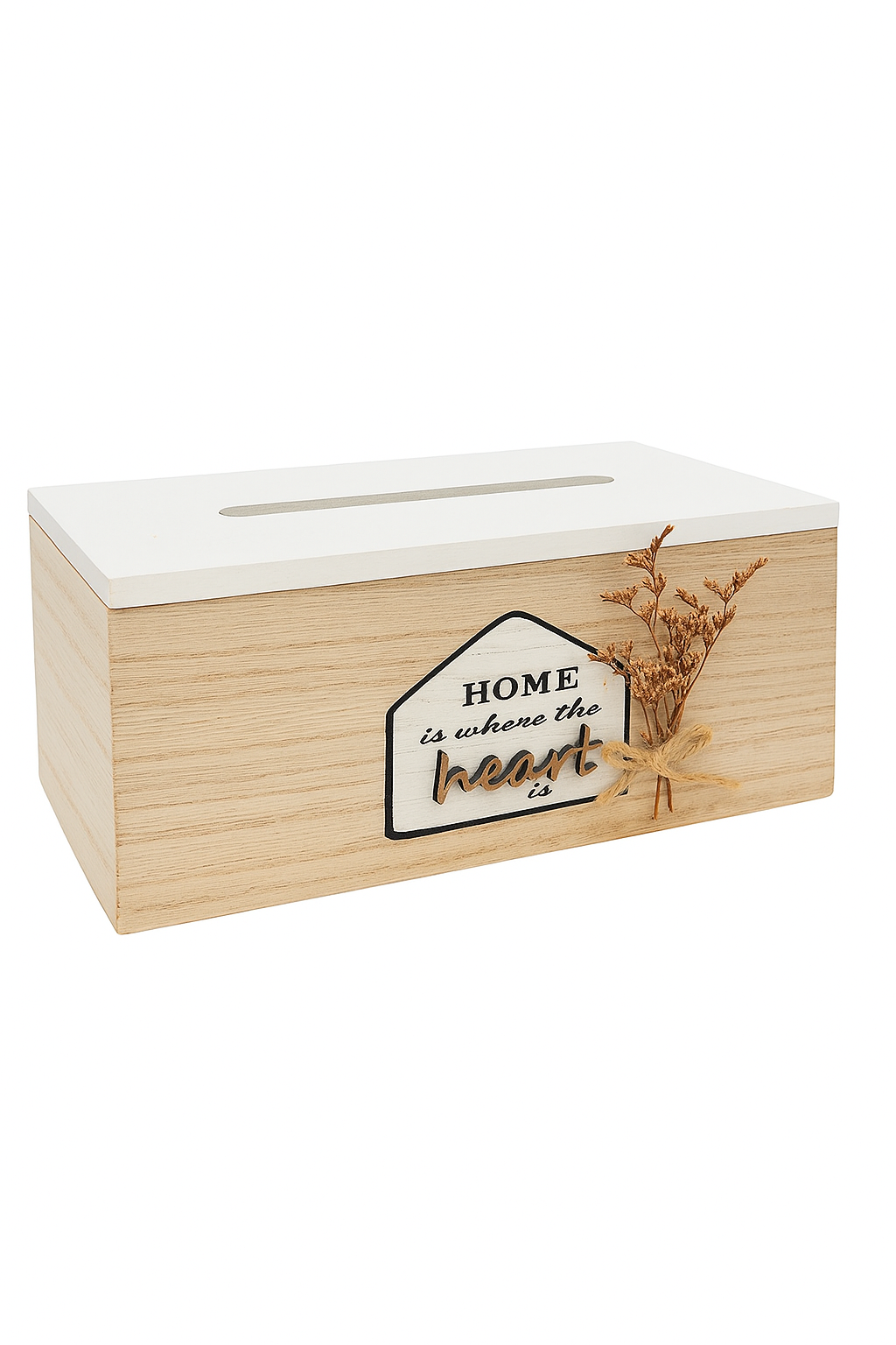 Home Is Where the Heart Is Wooden Tissue Box