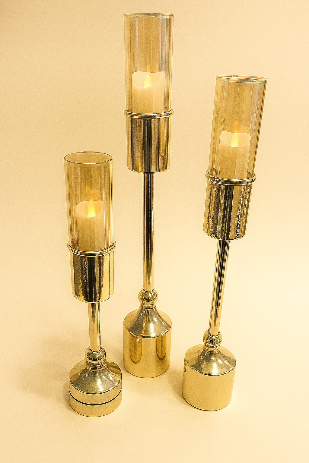 Golden Grace Candle Holder Set (3 Pieces)