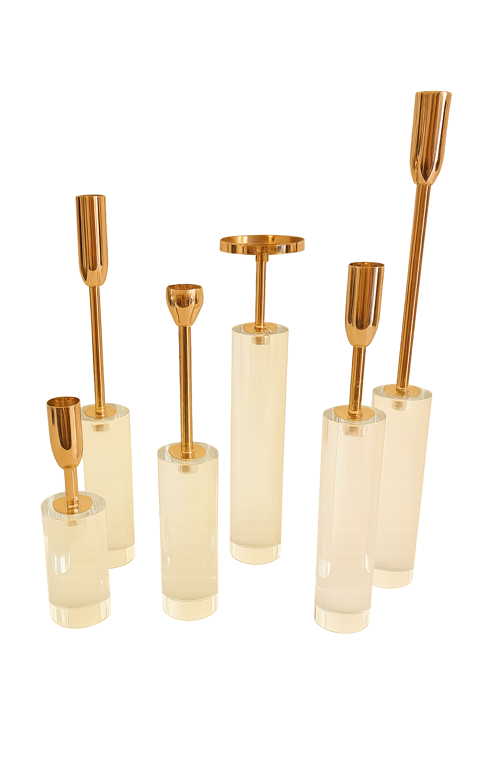 Aurora Crystal Candle Holder Set (6 Pieces)
