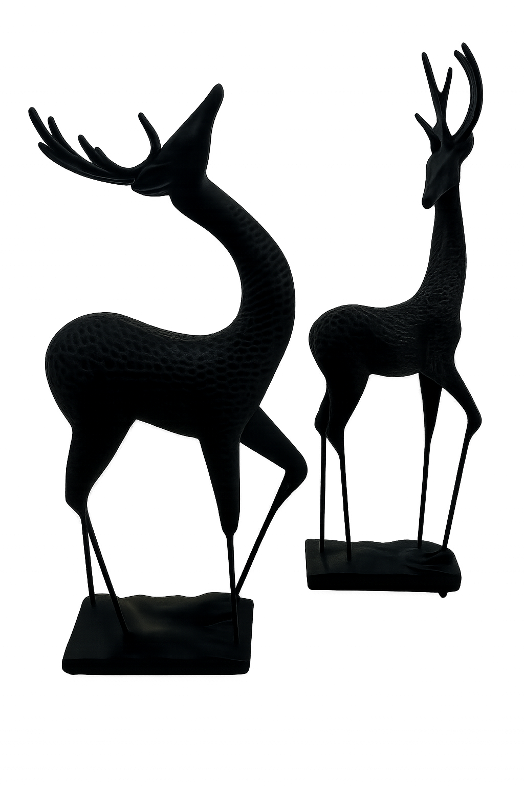 Midnight Elegance Deer Sculptures (Set of 2)