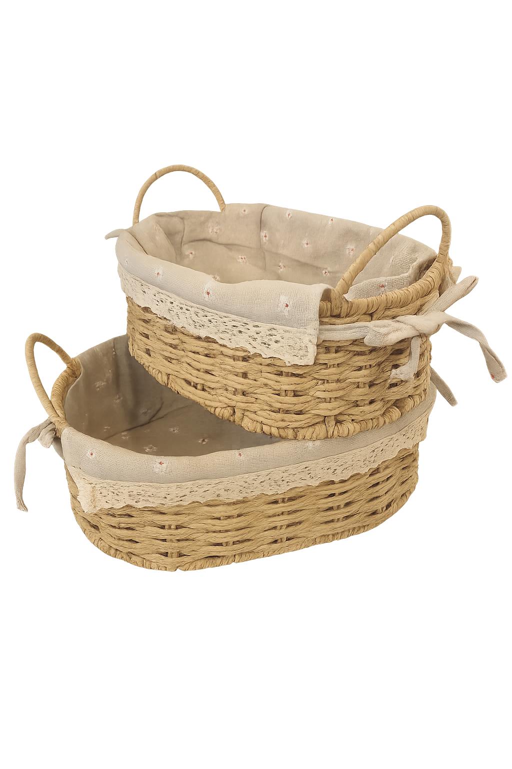 Rustic Charm Woven Basket Set (2 Pieces)
