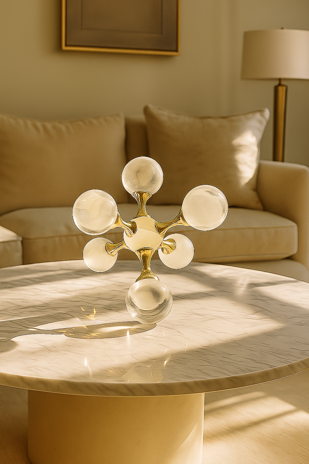 Aurora Crystal Orb Sculpture