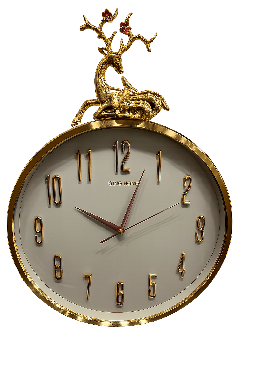 Majestic Stag Wall Clock – Black & Gold Edition