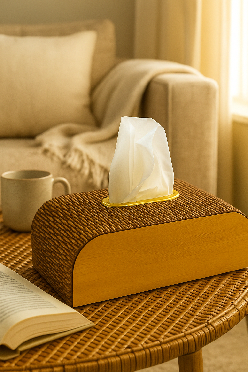 Bamboo Elegance Tissue Box Holder