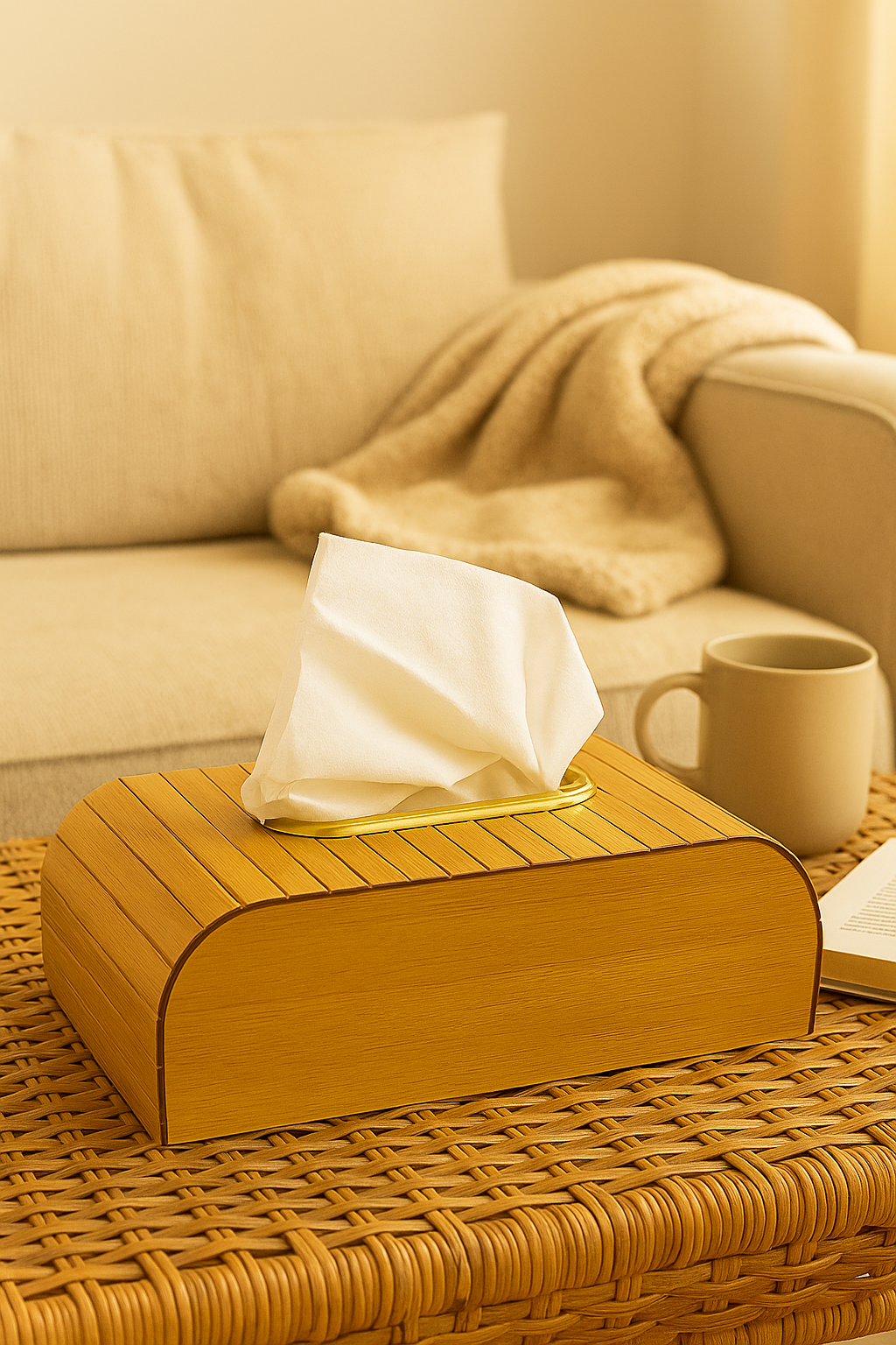 Bamboo Elegance Tissue Box Holder