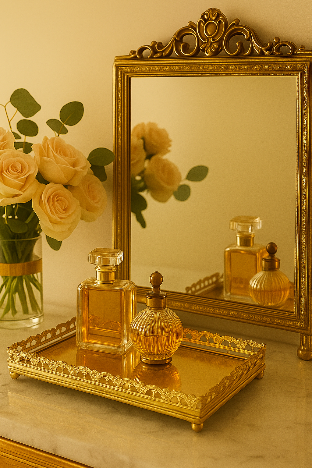Regal Reflection Gold Tray Set (2 Pieces)