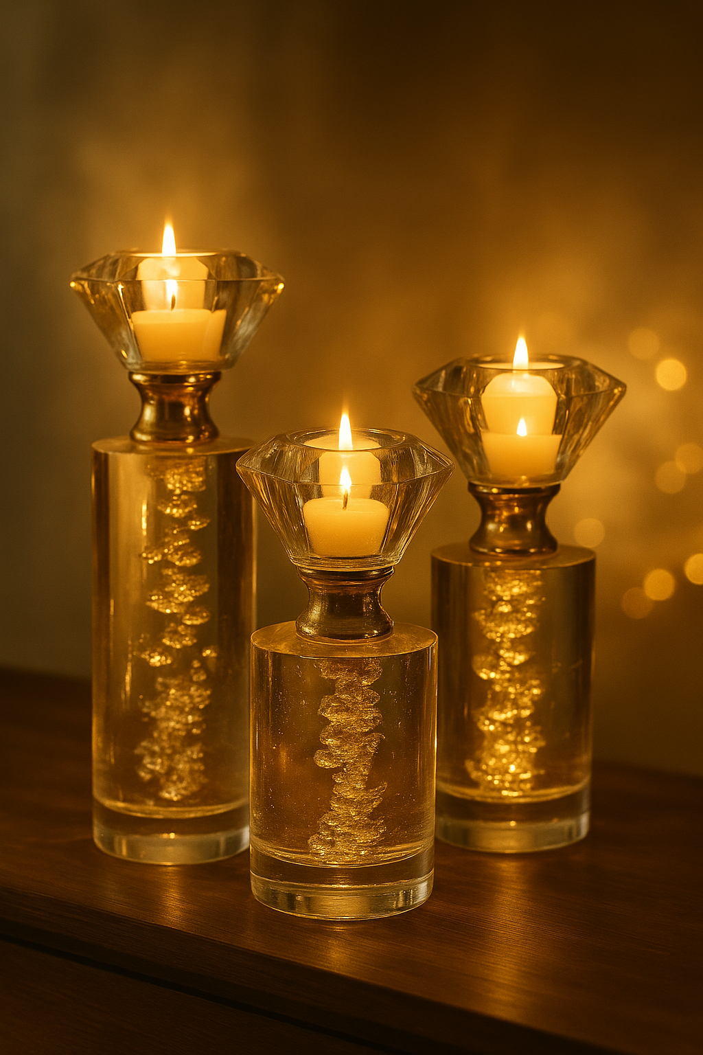 Crystal Elegance Candle Holders Set