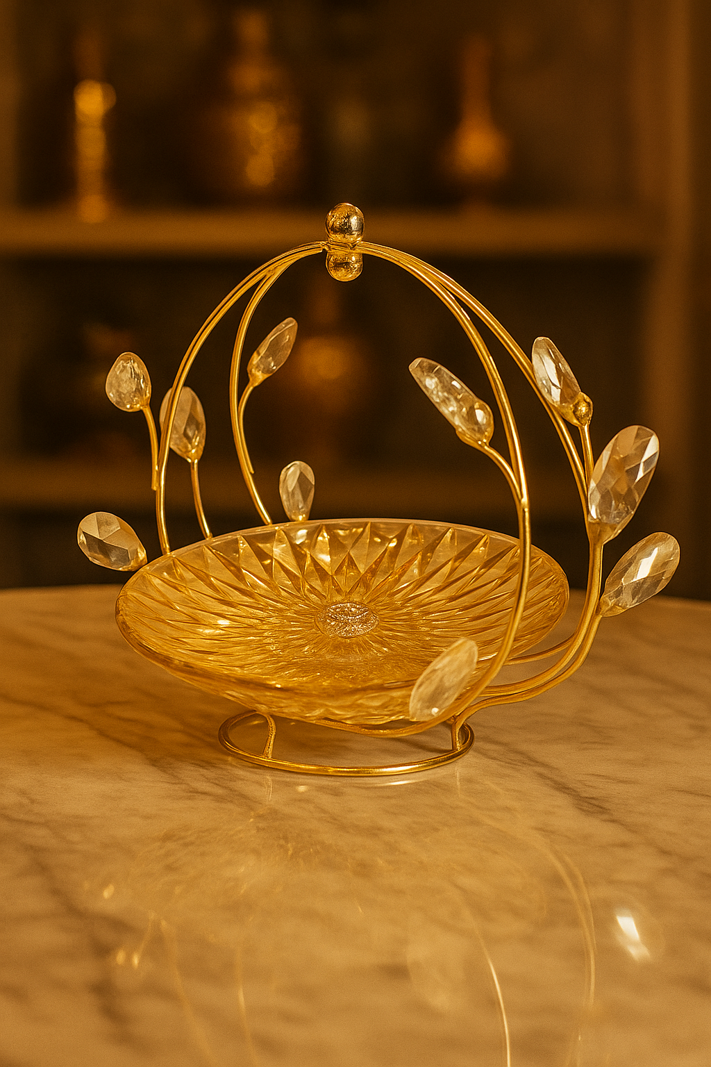 Golden Crown Crystal Bowl