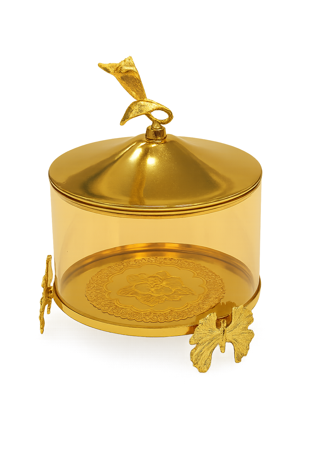Golden Butterfly Glass Jar