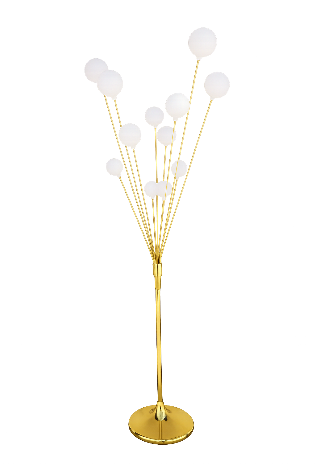 Stainless Steel Floor Lamp with Globe Lights