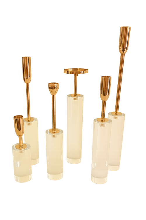 Aurora Crystal Candle Holder Set (6 Pieces)